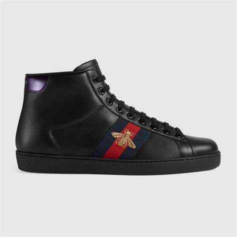 ace leather sneker gucci|gucci ace high top sneakers.